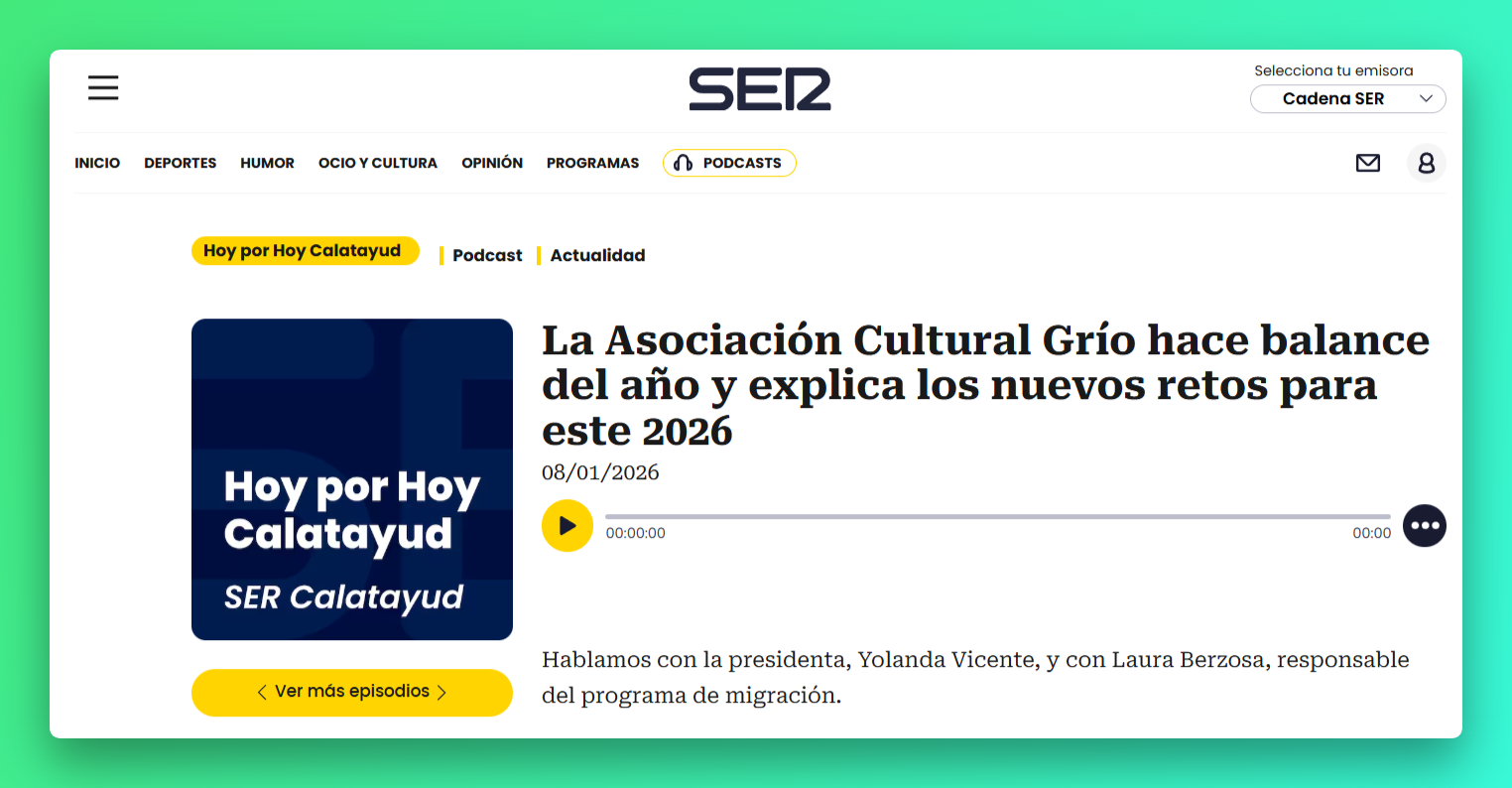 Lee más sobre el artículo La Asociación Cultural Grío en Cadena SER